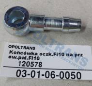 03-01-06-0050 - Końcówka oczkowa Fi10 na przewód zewnętrzne paliwa Fi10