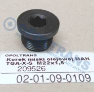 02-01-09-0109 - Korek spustu oleju miski olejowej MAN TGX-A-S-M-L M22x1,5
