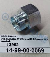14-99-00-0069 - Łącznik prosty tekalana M22 zewnętrzne/M20 wewnetrzne .HN metal
