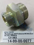 14-99-00-0077 - Łącznik prosty tekalana M27x2 zewnętrzne/M36x2 zewnętrzne ciś.16MPa