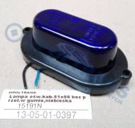 13-05-01-0397 - Lampa oświetlenia kabiny 51x98 bez przełącznika w gumie,niebieska