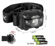 27-04-00-0239 - Latarka czołowa 3xLED 100LM Vayox +3baterie