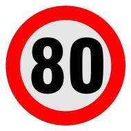 22-14-00-0147 - Naklejka  80km/h Fi200