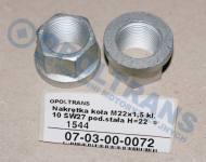 07-03-00-0072 - Nakrętka koła M22x1,5 kl.10 SW27 z podkładką stałą wysokość H=22mm