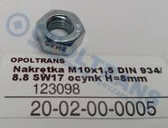 20-02-00-0005 - Nakrętka M10x1,5 DIN 934/8.8 SW17 ocynk H=8mm
