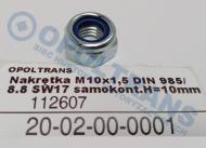 20-02-00-0001 - Nakrętka M10x1,5 DIN 985/8.8 SW17 samokontrująca H=10mm