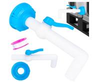 18-03-00-0294 - Nakrętka zbiornika IBC S60x6 +kran zagięty 90 stopni z końcówką na wąż 25mm