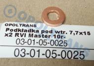 03-01-05-0025 - Podkładka pod wtryskiwacz 7,7x15x2 Renault (RVI) Master 10r- miedziana