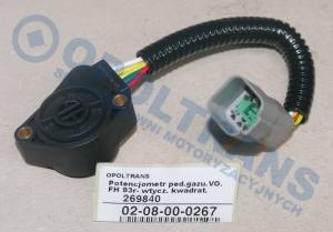 02-08-00-0267 - Potencjometr pedału gazu Volvo FH 93r- wtyczka kwadratowa