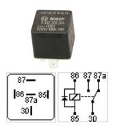 12-03-03-0203 - Przekaźnik uniw.20A,24V 5 pin z diodą Bosch