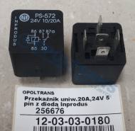 12-03-03-0180 - Przekaźnik uniwersalny 20A,24V 5 pin z diodą Inprodus