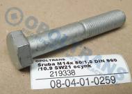 08-04-01-0259 - Śruba M14x 80/1,5 DIN 960/10.9 SW21 ocynk