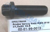 02-01-99-0015 - Śruba M16x 55/1,5 10.9 tarczy koła MAN TGX-S-M