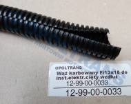 12-99-00-0033 - Wąż karbowany Fi13x18 do inst.elektr.cięty wzdłuż