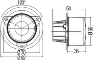 13-02-03-0020 - Lampa tylna Fi55 przeciwmgłowa czerwona VanHool LED Hella 24V