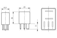 12-03-03-0104 - Przekaźnik mikro 20/10A,12V 4 pin z rezyst.Bosch